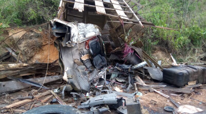 Acidente carreta e caminhão boiadero mata duas pessoas na BR 259 em Colatina