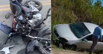 Acidente entre carro e moto deixa um morto e um ferido na saída de São Mateus para Nova Venécia