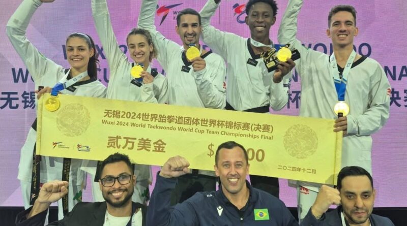 Brasil é bicampeão por equipes na Copa do Mundo de taekwondo na China