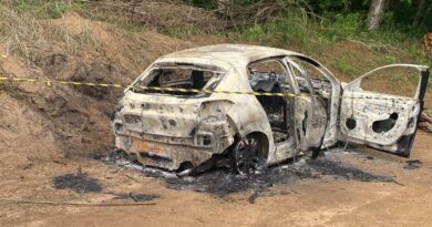 VÍDEO - Carro com corpo dentro é encontrado incendiado no Noroeste do Espírito Santo