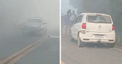 Acidentes entre carros são registrados em meio a neblina forte em Nova Venécia; veja vídeo