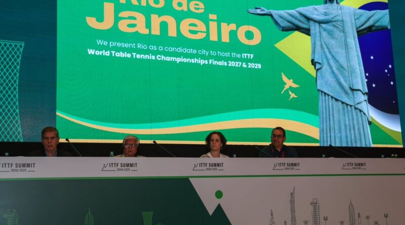 Rio de Janeiro será a sede do Mundial de Tênis de Mesa em 2029