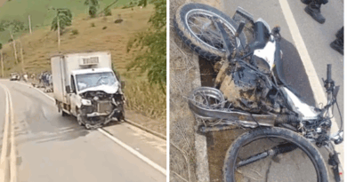 Acidente com caminhão mata dois jovens em moto na ES 080 em Barra de São Francisco