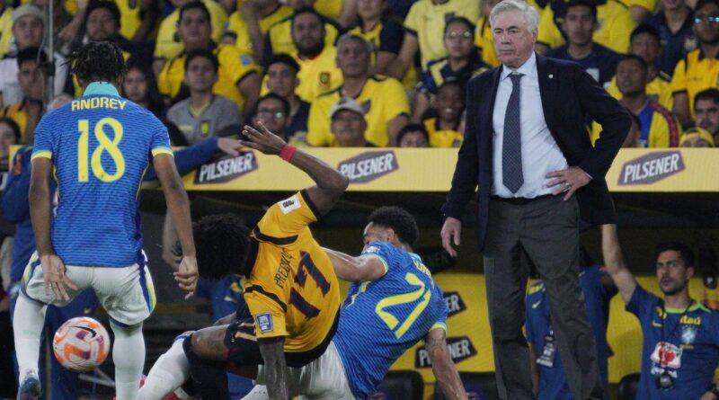 Brasil joga mal e fica no 0 a 0 com o Equador na estreia de Ancelotti
