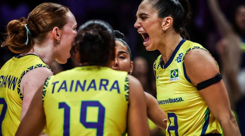 Brasil sofre, mas derrota Alemanha na Liga das Nações de vôlei
