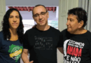 Foto do vereador Fagner Ferreira ao lado do senador Magno Malta e sua filha Maguinha Malta em sua casa.