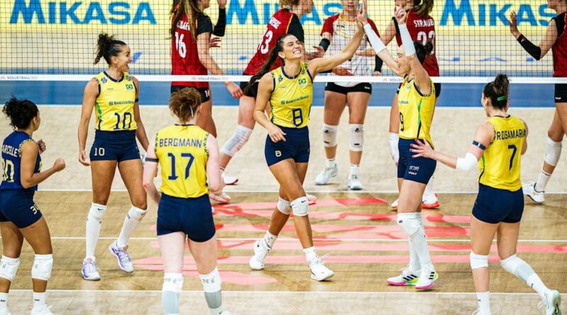 Vôlei: Brasil vence Alemanha e encara Japão na semi da Liga das Nações