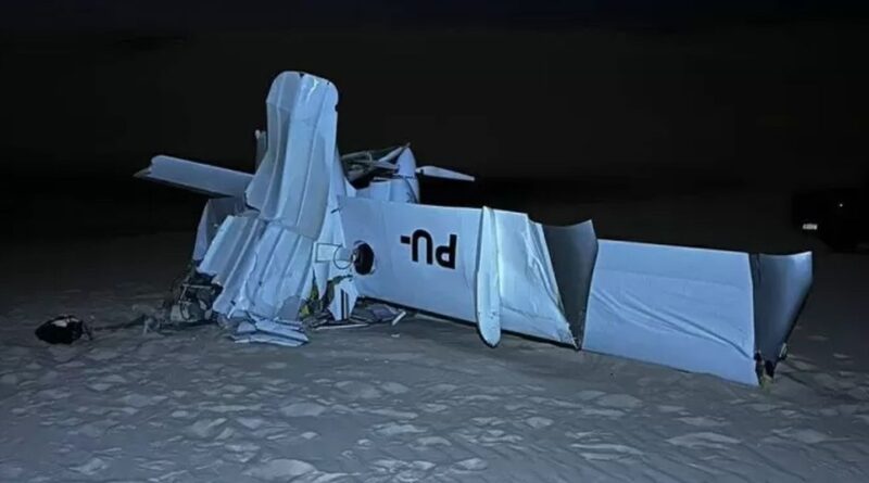 Avião de pequeno porte cai nos Lençóis Maranhenses e deixa dois mortos