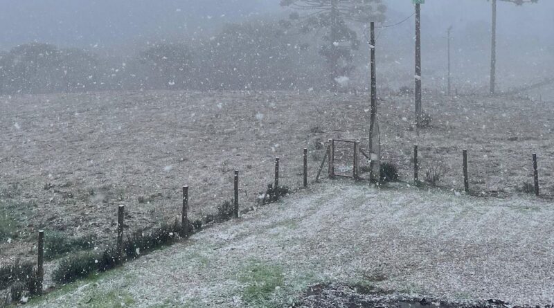Rio Grande do Sul registra neve em algumas localidades