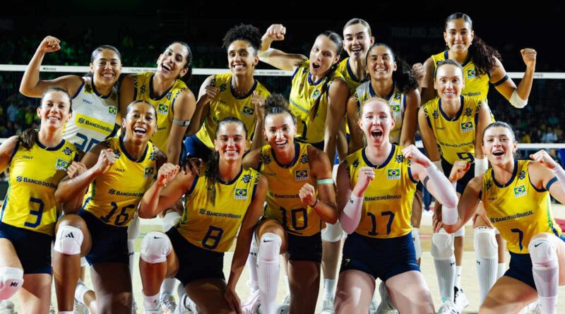 Vôlei: Brasil permanece com 100% de aproveitamento no Mundial
