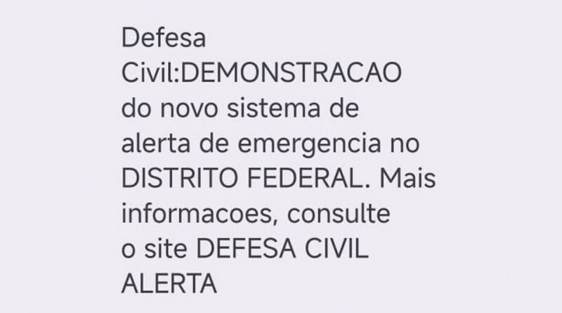 Defesa Civil testa aviso de desastre via celular no DF, GO, MS e MT