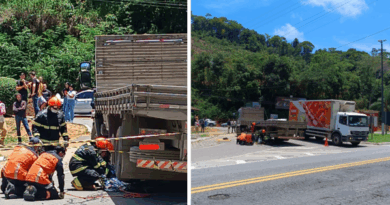 Acidente entre moto e caminhão deixa uma pessoa morta na BR 262, no trevo de Santa Isabel