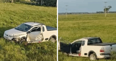 Homem morre e mulher fica ferida após carro capotar na estrada de acesso a Pontal do Ipiranga
