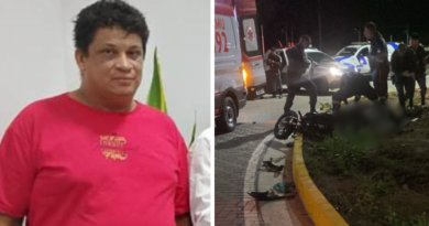 Homem morre em acidente de moto na rotatória da 'Reta do Aeroporto', em Nova Venécia