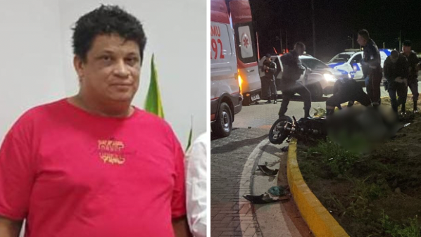 Homem morre em acidente de moto na rotatória da 'Reta do Aeroporto', em Nova Venécia