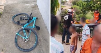 Moto atropela menino de 9 anos em bicicleta e deixa piloto e criança feridos em Nova Venécia