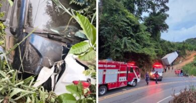 Caminhão de ovos sem freio prensa carro contra barranco e mata motorista em Itarana; veja vídeo