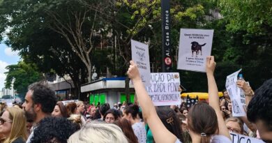 Centenas de pessoas em São Paulo pedem justiça pelo cão Orelha