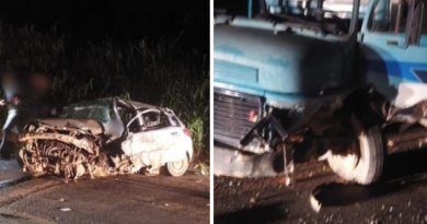 Homem morre em acidente entre carro e caminhões na BR 259 em Colatina