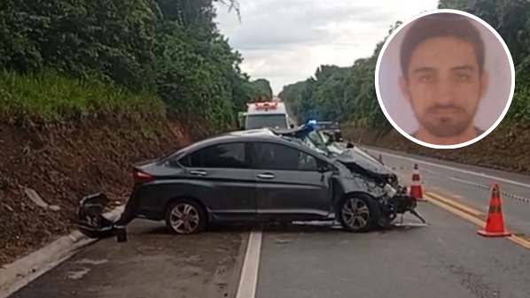 Jovem morre e noiva fica ferida após carro capotar na BR 101 em Conceição da Barra; veja vídeo