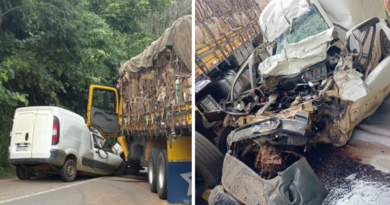 Acidente entre carro e caminhão deixa um morto na rodovia ES 080 em Colatina