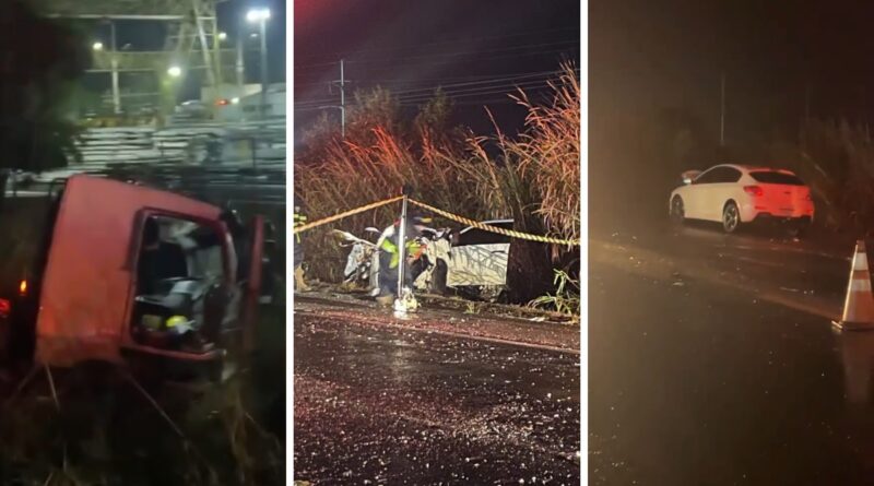 Acidente mata duas pessoas na noite de Corpus Christi na BR 101 no Norte do ES; veja vídeo