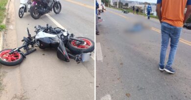 Jovem de 25 anos morre em acidente envolvendo duas motos e caminhão em Colatina