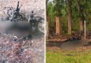 Perícia encontra barra de ferro em corpo carbonizado, restos de roupas e placa de moto em Ecoporanga