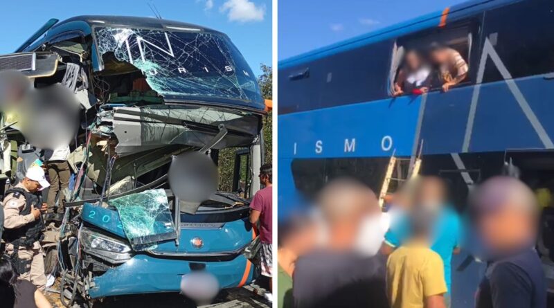 Acidente entre ônibus do ES a caminho de Bom Jesus da Lapa e caminhão deixa mortos e feridos na BR 259 em MG